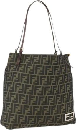 Fendi Pre-owned Tote Bags, female, Multicolor, Size: ONE SIZE Pre-owned Zucca Canvas Tote Bag