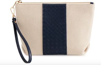 Shiraleah Frankie Wristlet In Nautral/navy