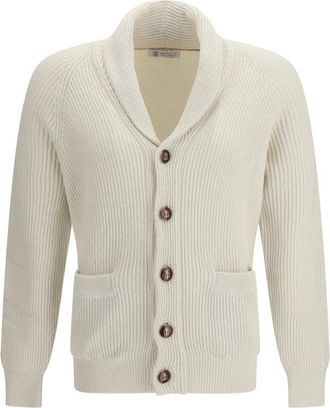 Brunello Cucinelli Off White Knitted Cardigan