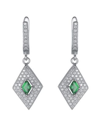 Genevive Silver Cz Drop Earrings
