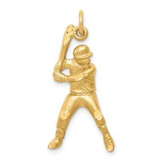 Diamond2Deal 10k Yellow Gold Baseball Charm