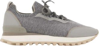 Eleventy Wolmix Gebreide Sneakers - Heren - Sneakers - Grijs - 45 EU - Wol - Schoenen