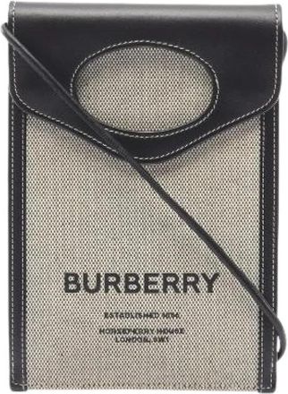 Burberry Pre-owned Leren Telefoon Schoudertas - Dames - Vintage Schoudertas - Grijs - ONE Size - Leer - Vintage