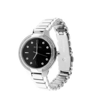 Bulova 96R207 Black Diamonds Dial Horloge - Dames - Horloges - Grijs - ONE Size - Accessoires