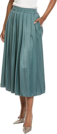 PESERICO Pleated Sateen Skirt