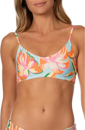 Maaji Fiesta Bloom Lanai Bikini Top in Open Blue at Nordstrom, Size X-Small