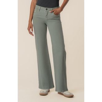 Kut from the Kloth Maya High Waist Wide Leg Jeans in Sea Star Teal at Nordstrom, Size 12