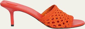 Jacquemus 75mm Les Cubisto Open-Knit Mules