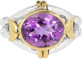 Tiramisu Silver 3.40 Ct. Tw. Amethyst Ring