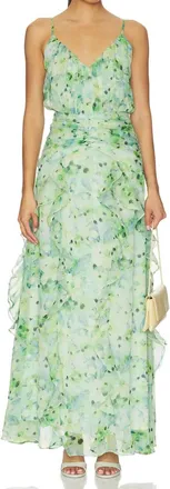 Astr Brianna Dress In Green Floral