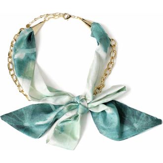 Panacea Scarf Statement Necklace in Green at Nordstrom
