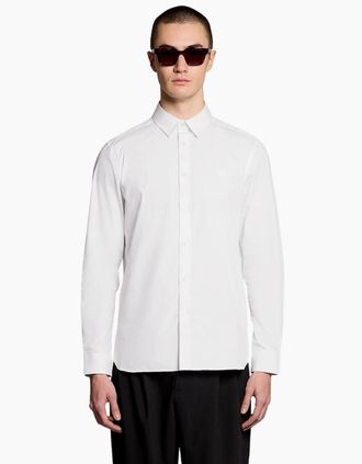 Lyle & Scott Mens Lyle & Scott White Tonal Easy Care Poplin Shirt - Size: 42/Regular