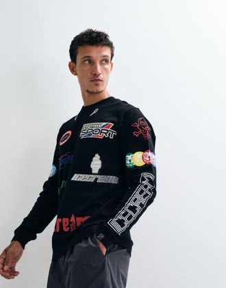 Icecream Pitcrew - T-shirt a maniche lunghe nera-Nero