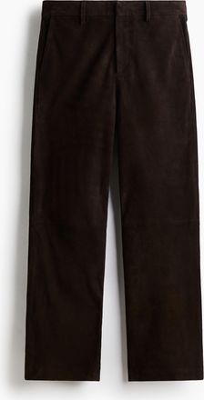 H&M Hose aus Veloursleder in Relaxed Fit - Brown