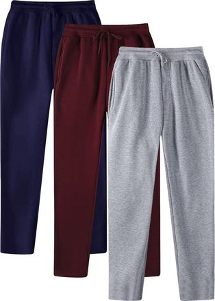 Generic 3 Pieces Joggers for Women Cuffed Ankles Sweatpants Elasticated High Waist Joggers Ladies Solid Color Drawstring Hiking Jogging Bottoms Baggy Bottoms 