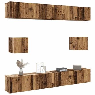 Berkfield Home 6 Piece TV Cabinet Set Wall-mounted Old Wood Engineered Wood