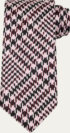 Tom Ford Mens Exploded Prince of Wales Check Silk Tie