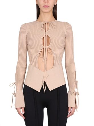 Andreadamo Knitted Cardigan With Adjustable Front Closure