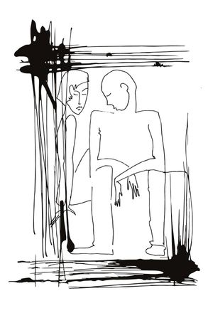 Queence Acrylglasbild »Mann und Frau« Frau Kunst Mann Schwarz-Weiss Fine Art-Print in Galeriequalität