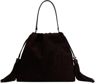 Etro Kalispera Bucket Bag - Dames - Tassen - Bruin - Maat: ONE Size Leer