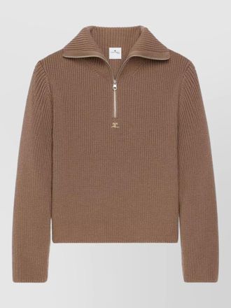 Courr&egrave;ges crewneck sweater drop shoulders long sleeves