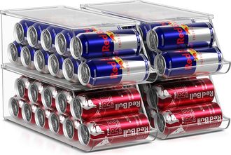 Sorbus Set Of 4 Acrylic Slim 12-Can Organizers