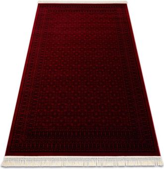 RugsX Rugsx - Orient 2958 Alfombra Burdeos / Negra Marco, Cl&aacute;sico, Oriental, Con Flecos Red 200x290 Cm