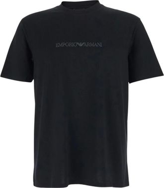 Emporio Armani Tops, Heren, Zwart, S, Katoen, Emporio Armani T-shirts en polos