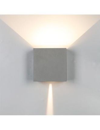 Mantra Mantra Aplique Led Exterior Cuadrado Davos Xl Gris Oscuro, 2x10w 20w 2700k Dimmable 1830lm