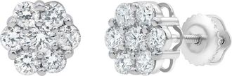 LuvMyJewelry Meadow 0.38 Ct TW Lab Grown Diamond Cluster Studs 14K Gold Earrings in 14K White Gold at Nordstrom