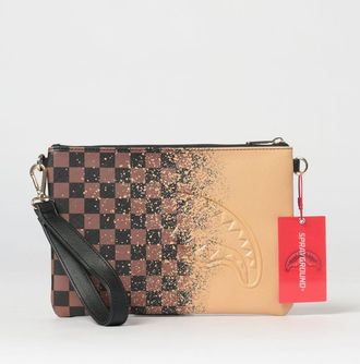 Sprayground Pochette in ecopelle a scacchi con logo