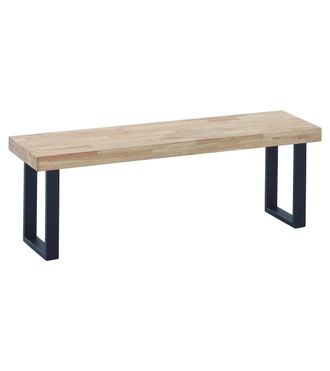 Home Heavenly Banco asiento 120 cm en roble y patas metal negro