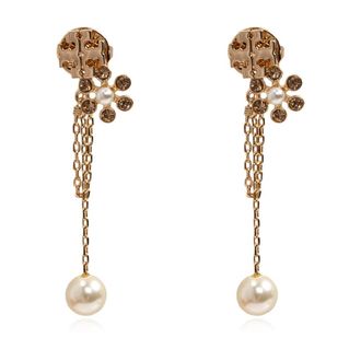 Tory Burch Oorbellen met logo - Dames - Oorbellen - Geel - ONE Size - Accessoires