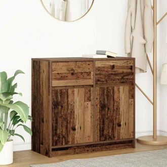 vidaXL Credenza con Cassetto Legno Antico 80x34x76 cm in Truciolato Vidaxl