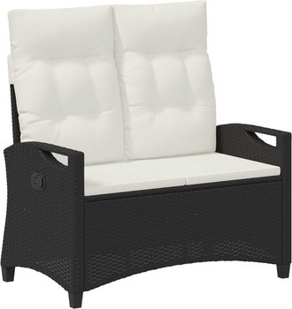 vidaXL Banco De Jard&iacute;n Con Almohada Negro Y Crema 105 X 60 X 112 Cm Vidaxl