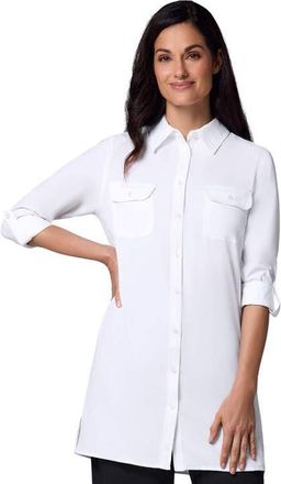 Coolibar Womens Santorini Tunic Long Sleeve Shirt, UPF 50+ Sun Protection in White at Nordstrom, Size Xx-Large