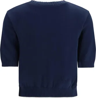 Weekend by Max Mara Womens Cotton Knit Sweater With Embroidery Cotton; Polyester T-Shirts And Polos