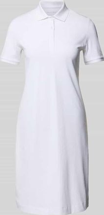 Christian Berg Knielanges Polokleid mit Strukturmuster in Weiss, Größe XS