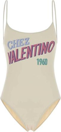 Valentino Garavani Ba&ntilde;ador de una pieza con estampado Chez 1960 - Swimwear - Mujer - Beige - S
