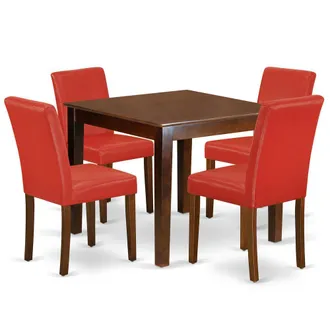 East West Furniture Dining Room Set Mahogany, OXAB5-MAH-72