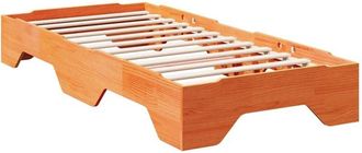 vidaXL Estructura de cama apilable sin colchón marrón cera 75x190 cm Vidaxl