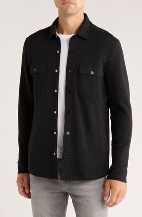 David Donahue Quilted Cotton Overshirt in Black at Nordstrom Rack, Size Medium