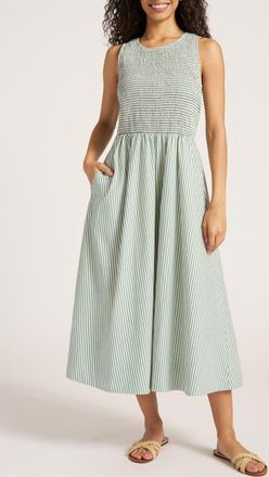 Matty M Verona Stripe Midi Dress in Jade at Nordstrom, Size X-Large