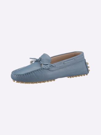 Andrea Conti Slipper ANDREA CONTI, Damen, Gr. 39, blau (jeansblau), Glattleder, Leder, Schuhe Slipper