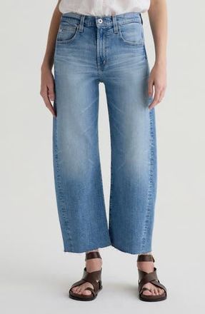 AG - Adriano Goldschmied Hattie Raw Hem High Waist Crop Barrel Jeans in Helios at Nordstrom Rack, Size 26