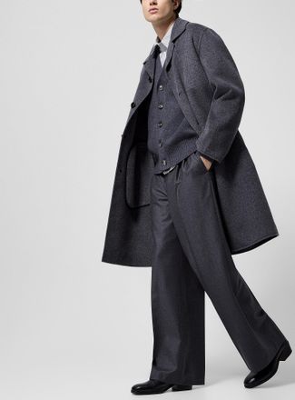 Ami Mens Brushed-wool minimalist overcoat