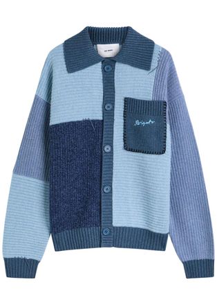 Axel Arigato Franco Colour-block Wool-blend Cardigan - Blue - XL