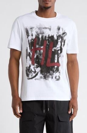Helmut Lang Scribble Logo Graphic T-Shirt in White/Black at Nordstrom Rack, Size X-Large