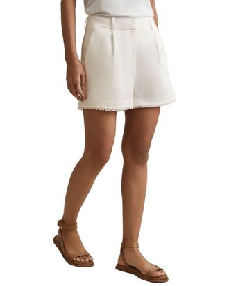 Reiss Belle Belted Rafia Linen Short