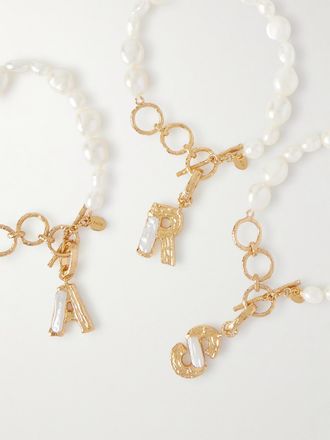 Pacharee Bracciale Convertibile Con Finitura Oro E Perle - Avorio